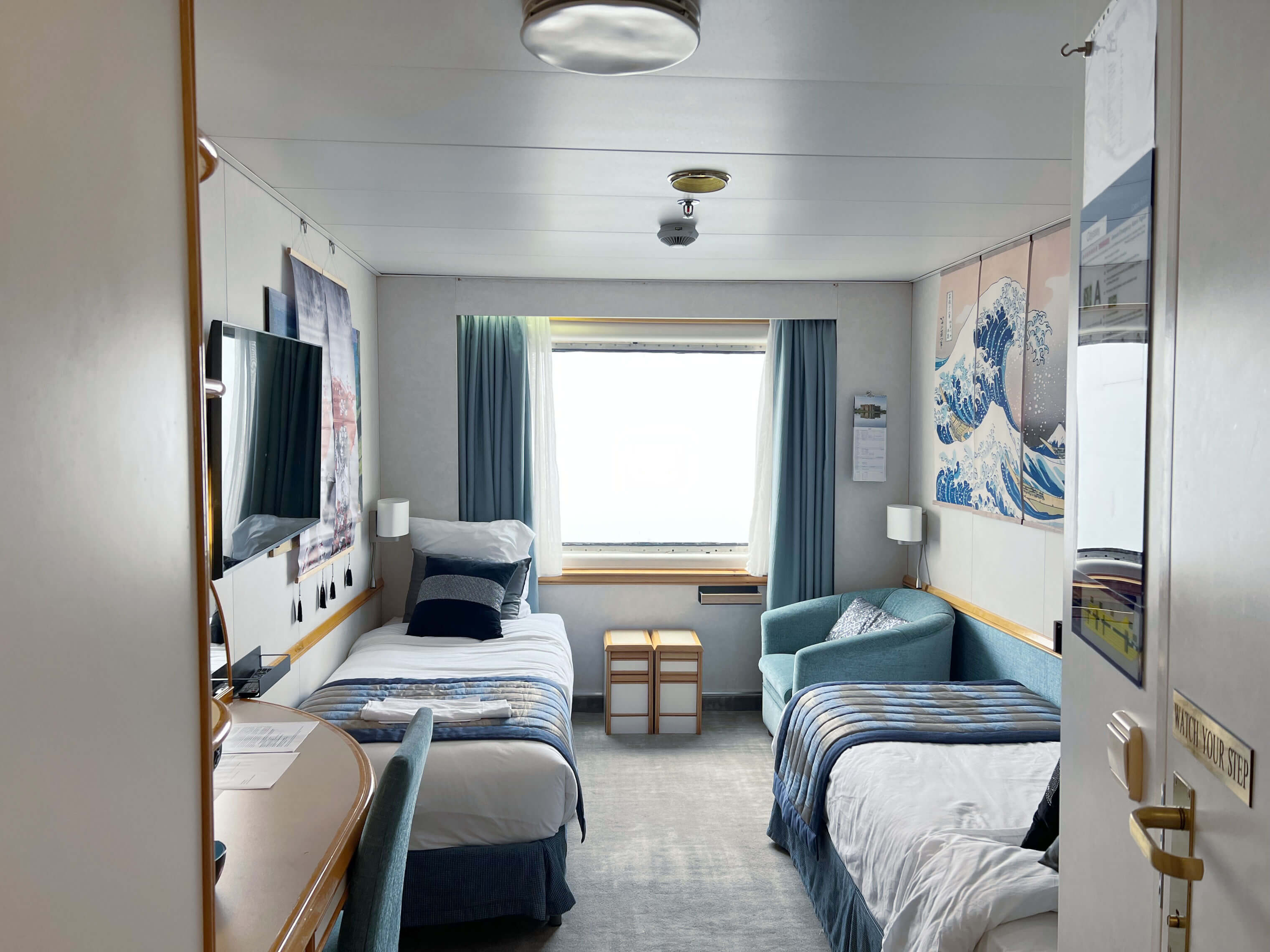 From Cabin towards Window (Single Beds)