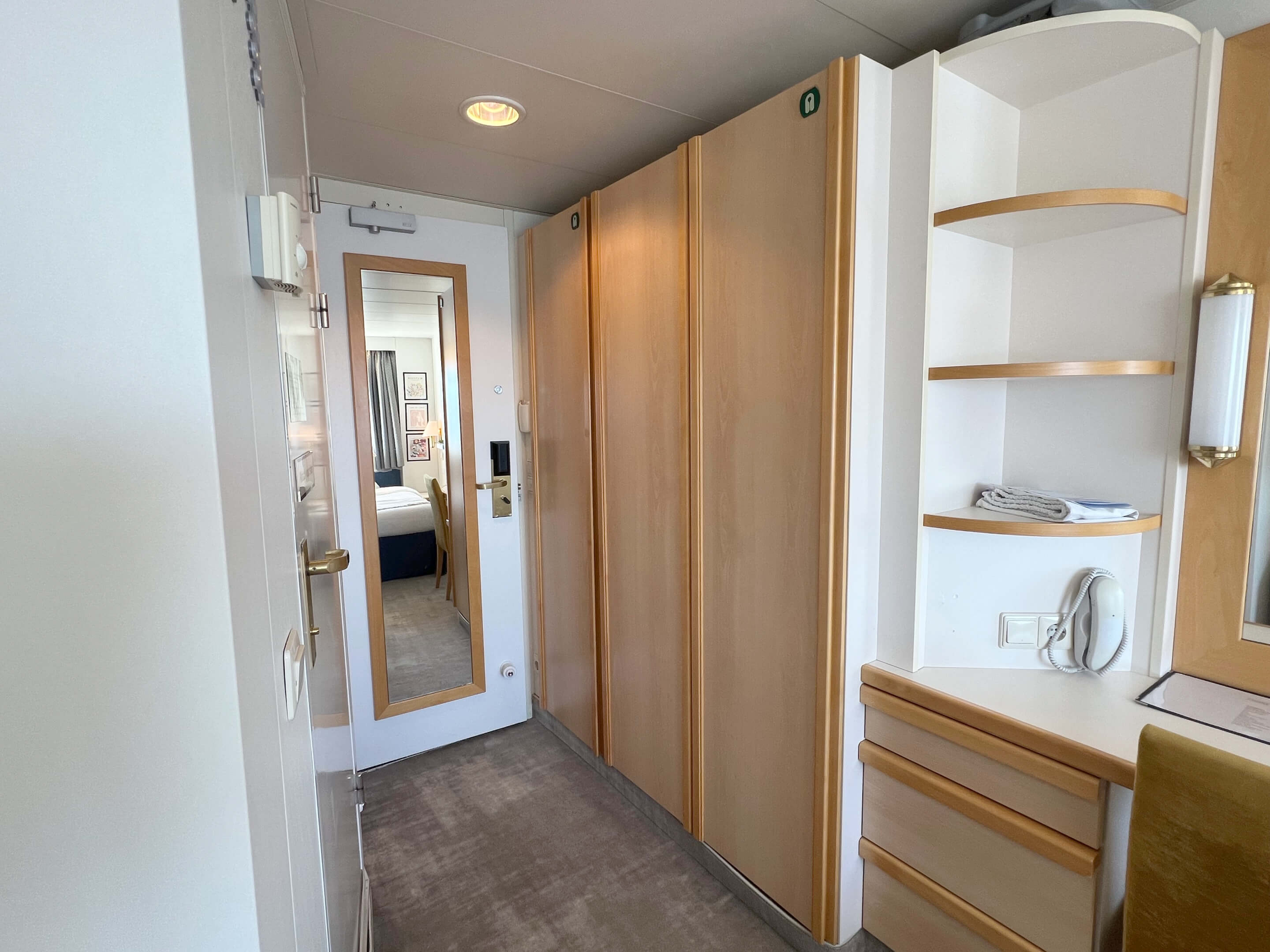 Towards the cabin door